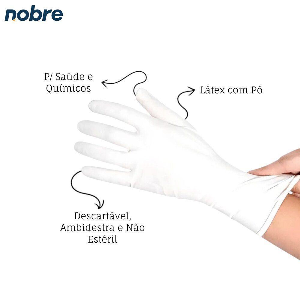 Luvas Descartáveis De Látex Com Pó - Segurança E Conforto Para Ambiente Químico - 100 Unidades - 5