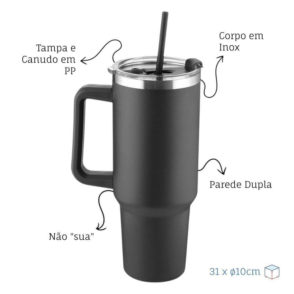 Garrafa Térmica Inox 1300ml Com Alça E Canudo - Praticidade E Elegância Em Suas Mãos - 6