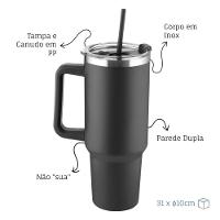 Garrafa Térmica Inox 1300ml Com Alça E Canudo - Praticidade E Elegância Em Suas Mãos - 6