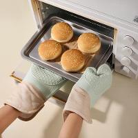 Luvas Térmicas De Silicone Com Forro De Algodão - Proteção E Conforto Na Cozinha Azul - 2