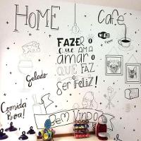 Adesivo Lousa Quadro Branco Papel Parede Fosco Escrever Adulto Infantil Escritório Escola 2mx45cm Envelopamento Lavável - 1