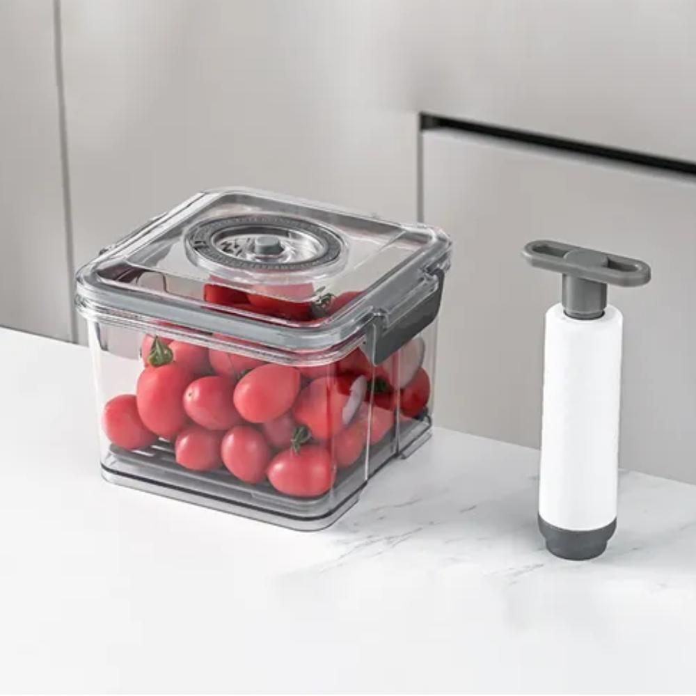 Pote Hermetico Profissional Com Bomba Vacuo Succao Vasilha Vedacao Inteligente Geladeira Cozinha Comida Marmita - 6