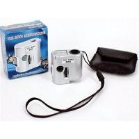 Mini Microscopio Lupa 60x Bolso Led Ultravioleta Conta Fios Relojoeiro Joalheiro Com Capa - 1