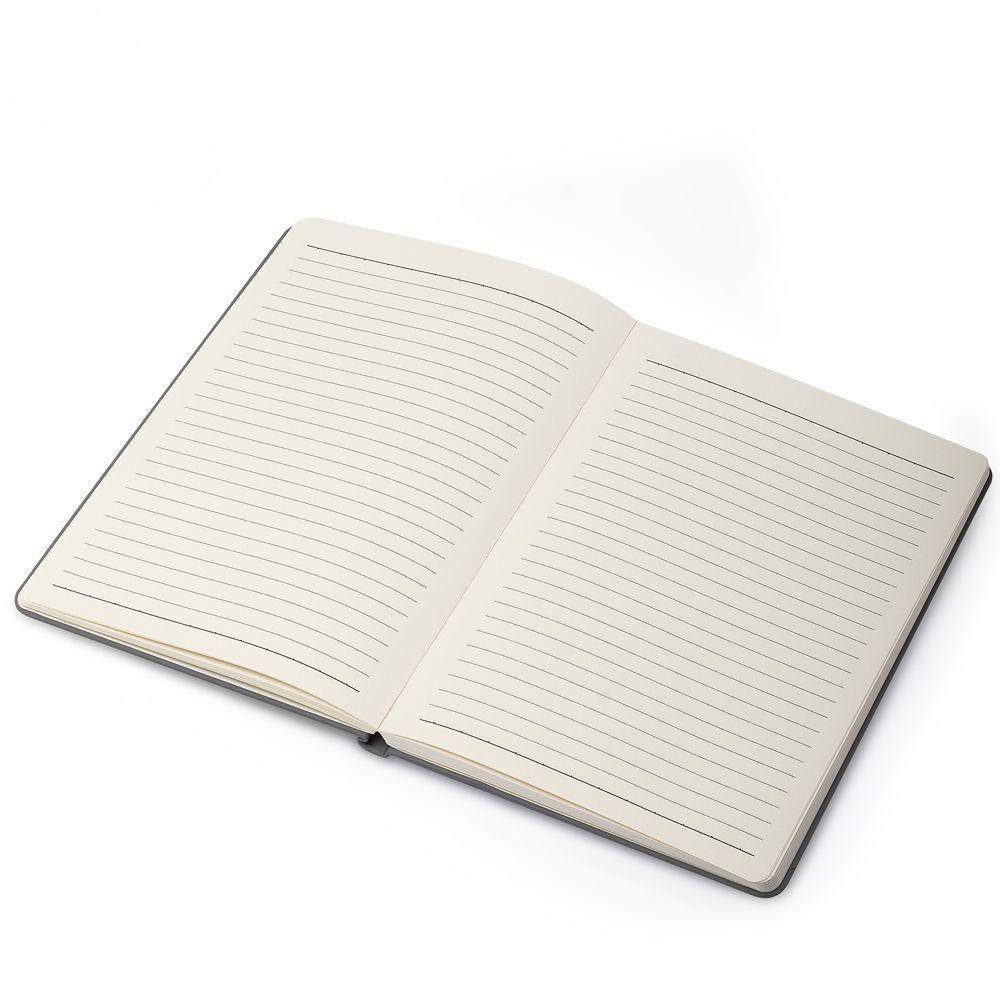 Caderno Elegante Com Suporte Para Caneta - 80 Folhas Pautadas - Cinza E Bege - 3