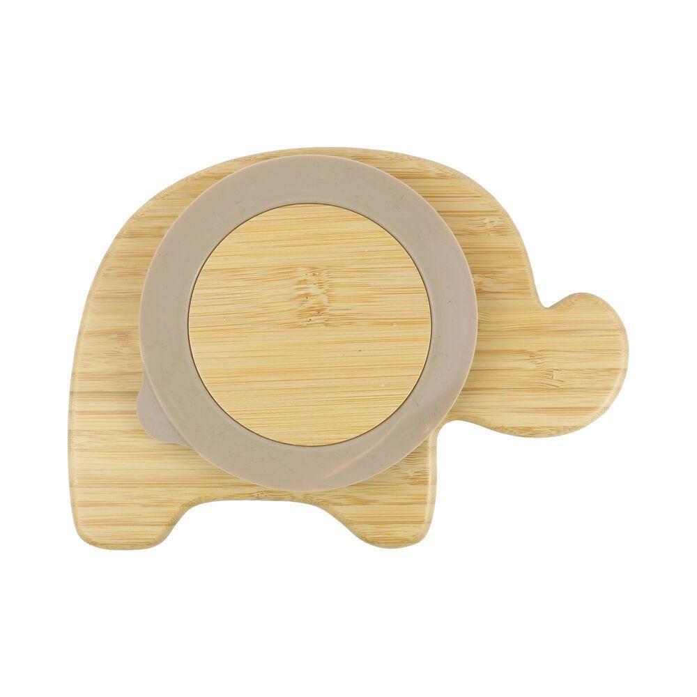 Prato Divertido De Bambu Infantil Com Ventosa E Divisórias Antibacterianas - 2