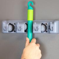 Organizador Vertical Elegante Para Vassouras E Utensílios - Praticidade E Estilo Em Cinza - 2