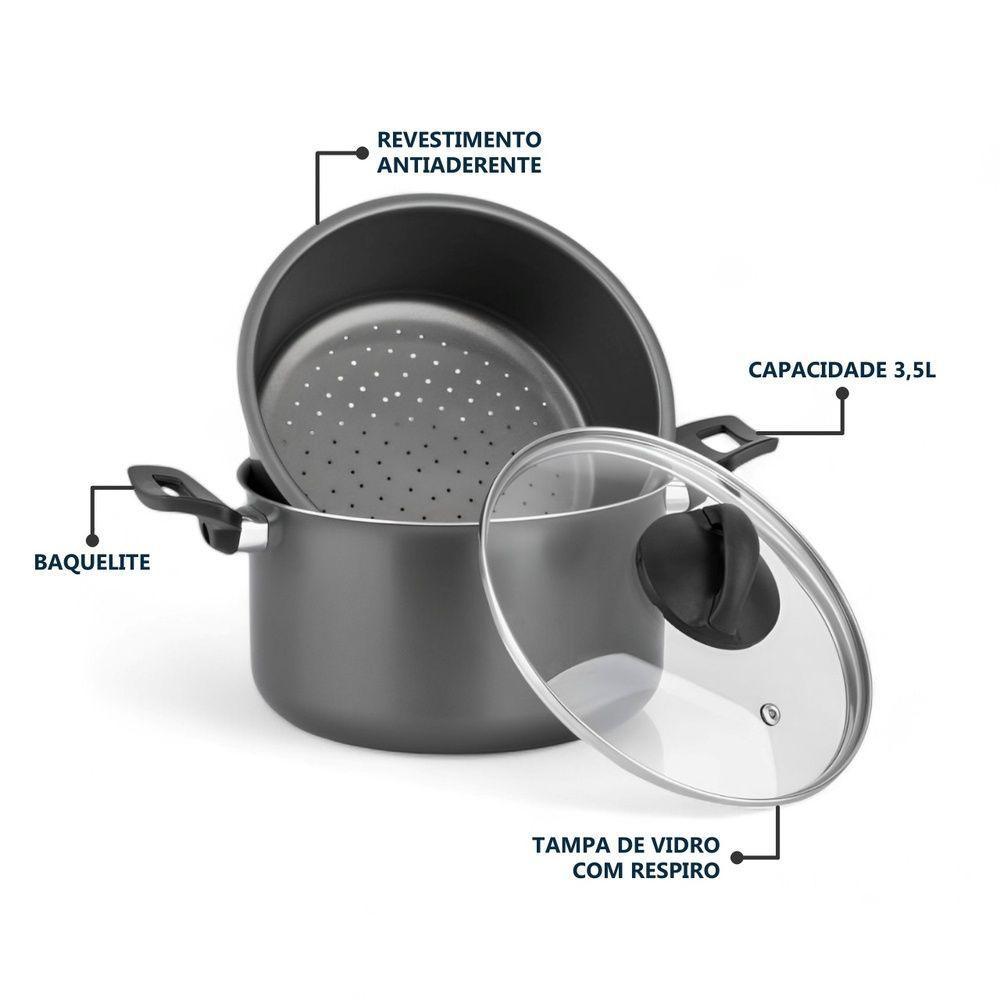 Panela Vapor 3 Em 1 - Praticidade E Saúde Na Sua Cozinha ø20cm - 3