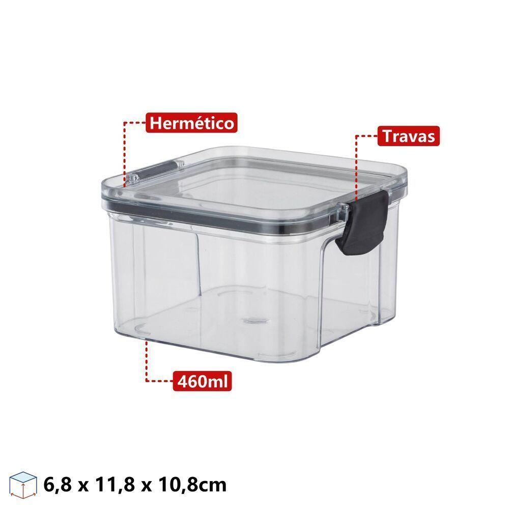 Organize Sua Cozinha Com O Pote Hermético Quadrado De 460ml - Praticidade E Frescor! - 2