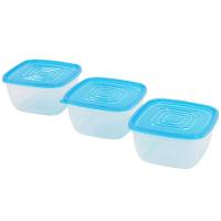 Organizador Prático: Conjunto De 3 Potes Quadrados Com Tampa Para Alimentos - 1