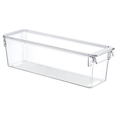 Organizador Inteligente Com Tampa Para Geladeira - Compacto E Elegante Tamanho P (36x10x10cm)