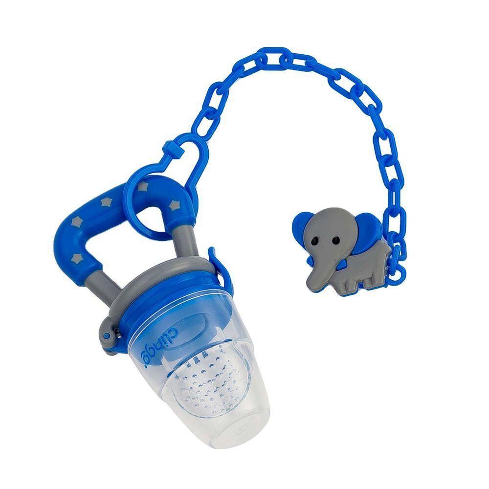 Porta Frutas Azul Com Prendedor De Chupeta - O Acessório Perfeito Para Bebês Na Alimentação - 1