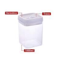 Pote Hermético Quadrado 1800ml Com Tampa E Alça - Armazenamento Prático E Seguro - 3