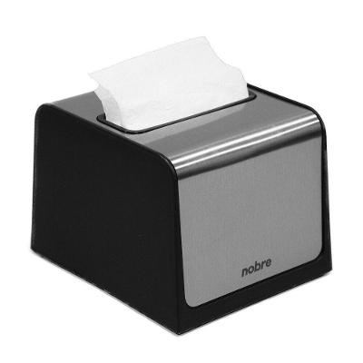 Dispensador De Guardanapos Moderno - Preto E Inox Para Ambientes Sofisticados