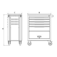 Carro Com Ferramentas 5 Gavetas E 1 Porta Com 204 Peças Tramontina Pro Tramontina - 5