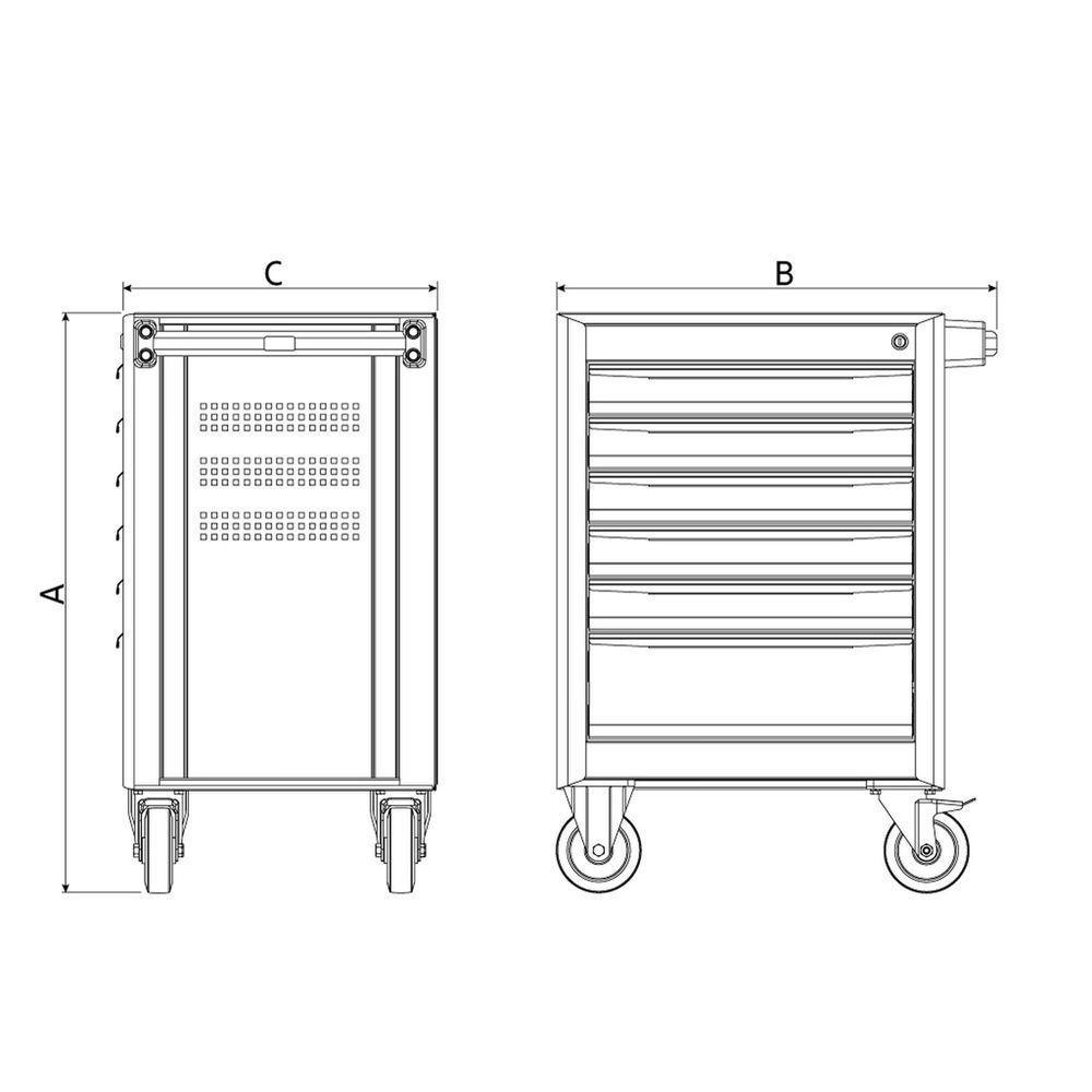 Carro Para Ferramentas 6 Gavetas Tramontina Pro Preto Tramontina - 5