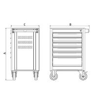 Carro Para Ferramentas 6 Gavetas Tramontina Pro Preto Tramontina - 5