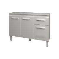 Balcão De Cozinha 3 Portas 2 Gavetas Armário Multiuso Vivian Branco - 2