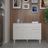 Balcão De Cozinha 3 Portas 2 Gavetas Armário Multiuso Vivian Branco - 3