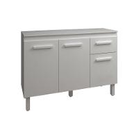 Balcão De Cozinha 3 Portas 2 Gavetas Armário Multiuso Vivian Branco