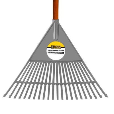 Vassoura Plástica Para Grama Pop Grande 22 Dentes - Jardinagem - 545mm