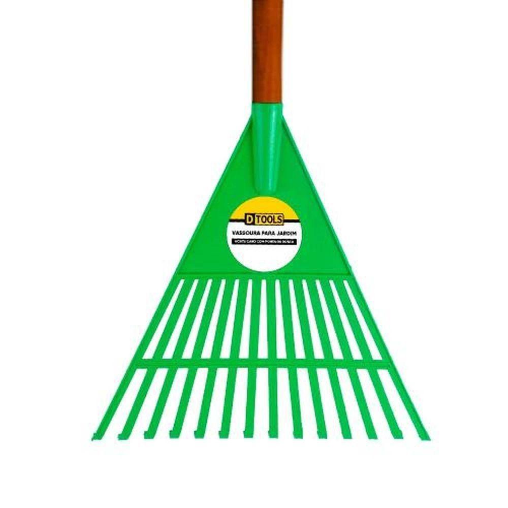 Vassoura Plástica 14 Dentes Com Cabo 340mm Magnífica Verde - Dtools - 1
