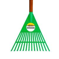 Vassoura Plástica 14 Dentes Com Cabo 340mm Magnífica Verde - Dtools - 1