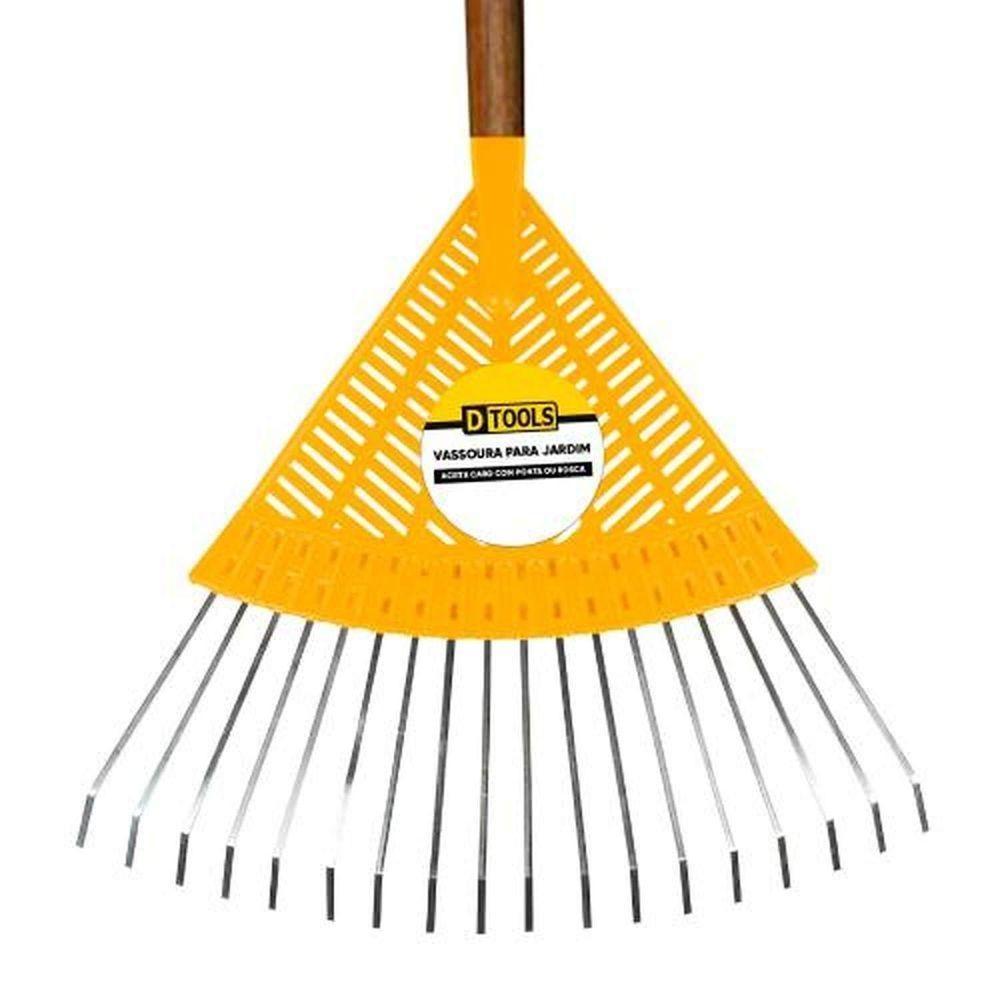 Vassoura Para Grama Com Palheta Em Aço 380mm - Dtools - 1