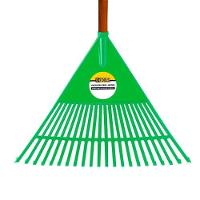 Vassoura Plástica 22 Dentes 550mm Com Cabo Para Jardinagem - Verde - Dtools - 1