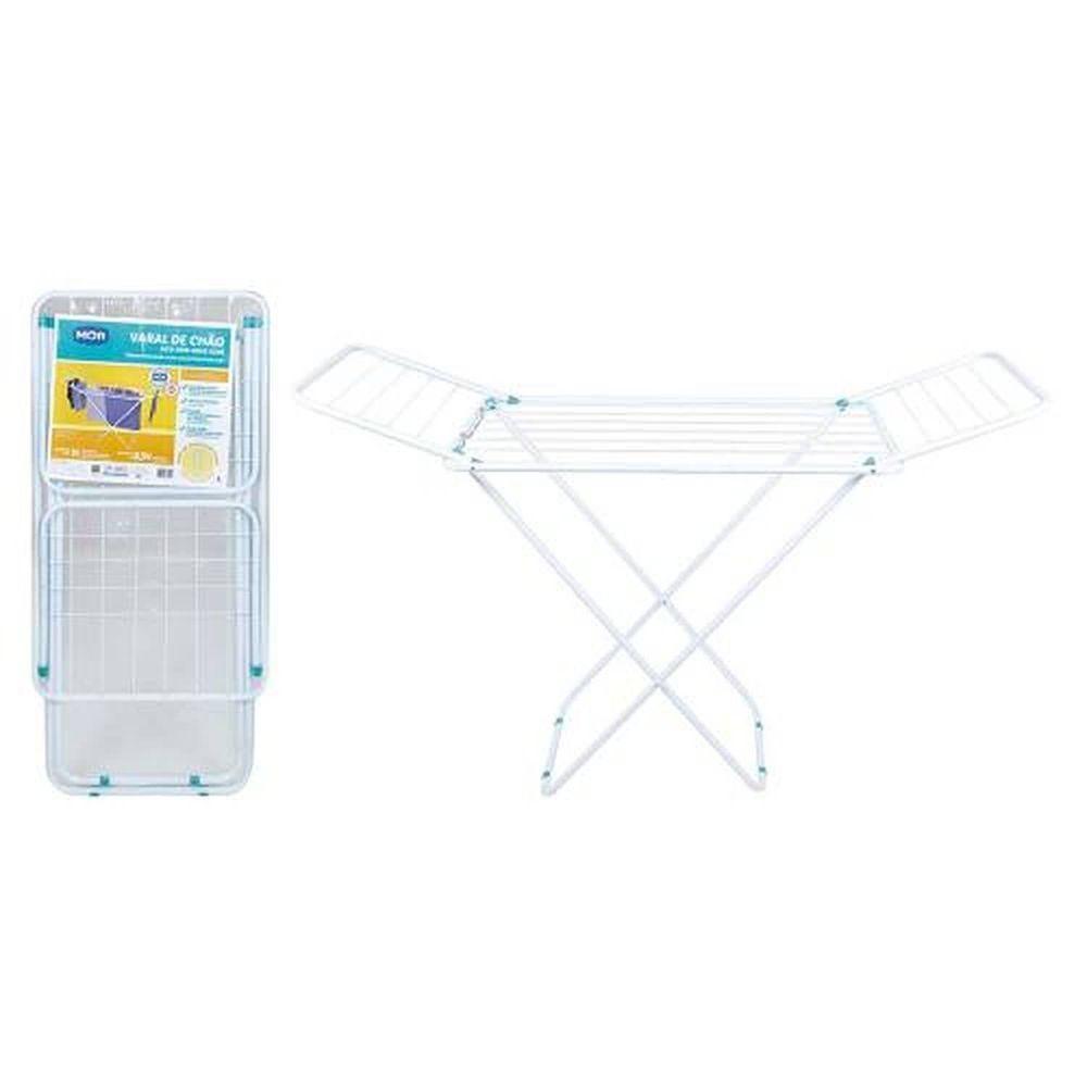 Varal De Chão Com Abas 144x49cm Branco - Estrutura Em Aço - Mor - 3