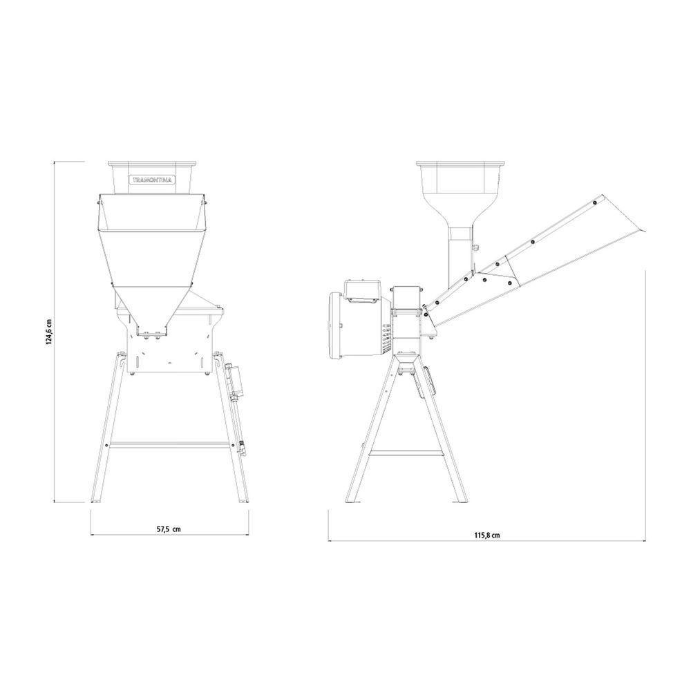 Triturador Elétrico Tramontina Te30t Com Suporte Triangular Motor 2 Hp Bivolt E Saída Lateral Tramontina - 3