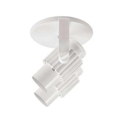 Spot Aletado Para 2 Lâmpadas Branco Suporte E27 40w Altura 12cm Largura 12cm Profundidade 10cm