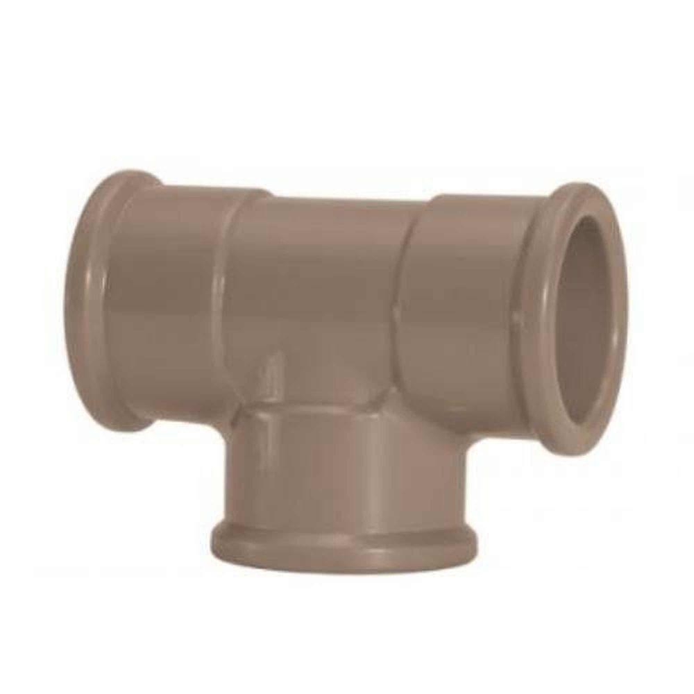 Tee Redução 50mm X 32mm Pvc Amanco - Junta Soldável E Roscável Em Latão - 1