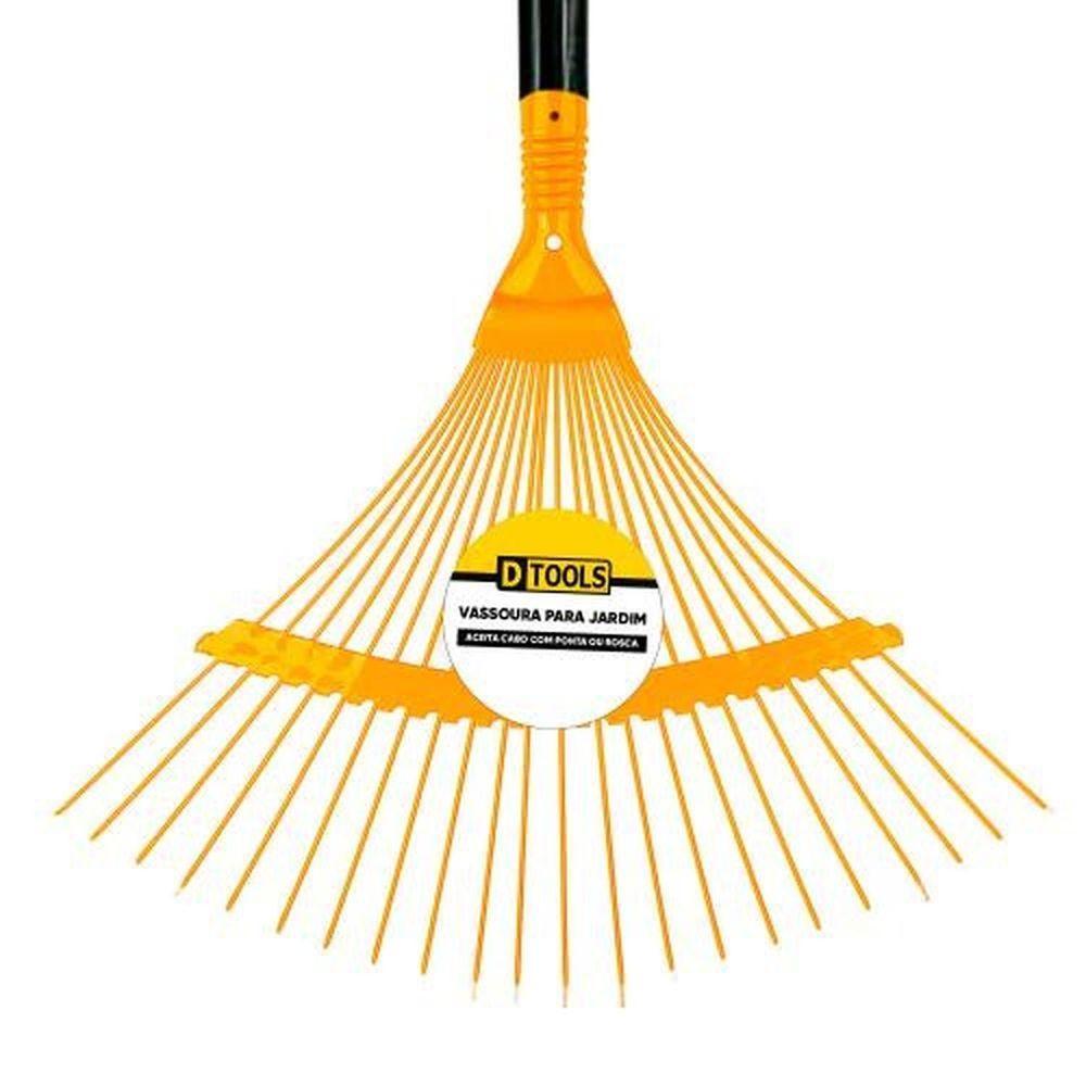 Vassoura Aço Regulável 22 Dentes Para Jardim - Altura 2,5cm Largura 27,5cm Comprimento 37,5cm - 1