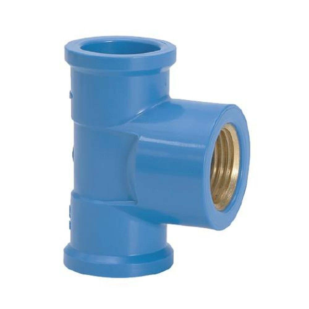 Tee Azul 20mm X 1-2'' Pvc Pn 750 Kpa - Amanco - 1