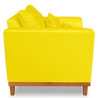 Poltrona Estofada Decorativa Beny Tecido Suede Amarelo