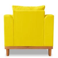 Poltrona Estofada Decorativa Beny Tecido Suede Amarelo - 5