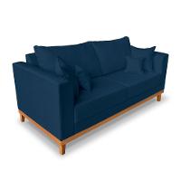 Kit Sofá 3 Lugares E 2 Poltronas Beny Viena Linho Azul