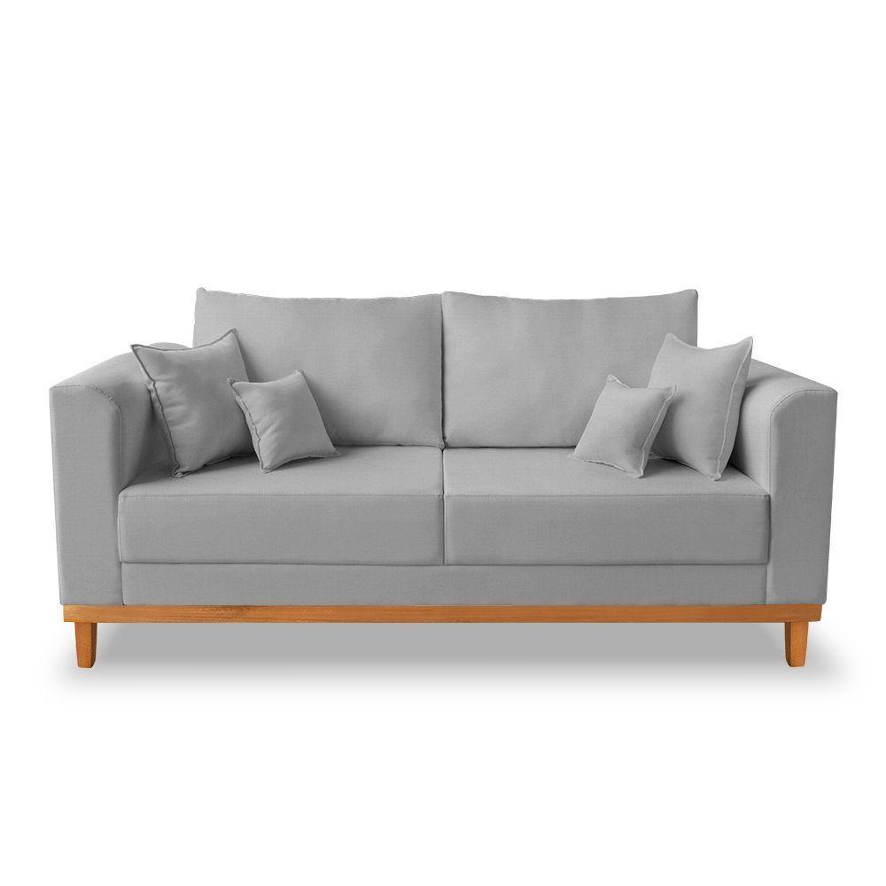 Kit Sofá 3 Lugares E 2 Poltronas Beny Viena Linho Cinza - 4