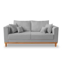 Kit Sofá 3 Lugares E 2 Poltronas Beny Viena Linho Cinza