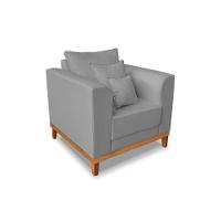 Kit Sofá 3 Lugares E 2 Poltronas Beny Viena Linho Cinza - 5