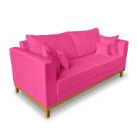 Kit Sofá 3 Lugares E 2 Poltronas Beny Viena Suede Rosa - 3