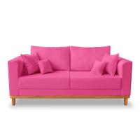 Kit Sofá 3 Lugares E 2 Poltronas Beny Viena Suede Rosa