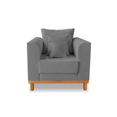 Poltrona Viena Beny Suede Cinza