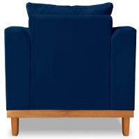Poltrona Estofada Decorativa Beny Linho Azul Marinho - 1