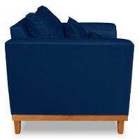 Poltrona Estofada Decorativa Beny Linho Azul Marinho - 2