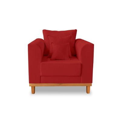 Poltrona Viena Beny Suede Vermelho