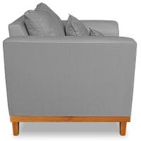 Poltrona Estofada Decorativa Beny Tecido Suede Cinza