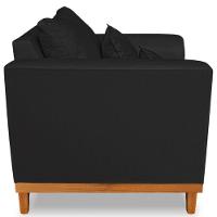 Poltrona Estofada Decorativa Beny Tecido Suede Preto - 5