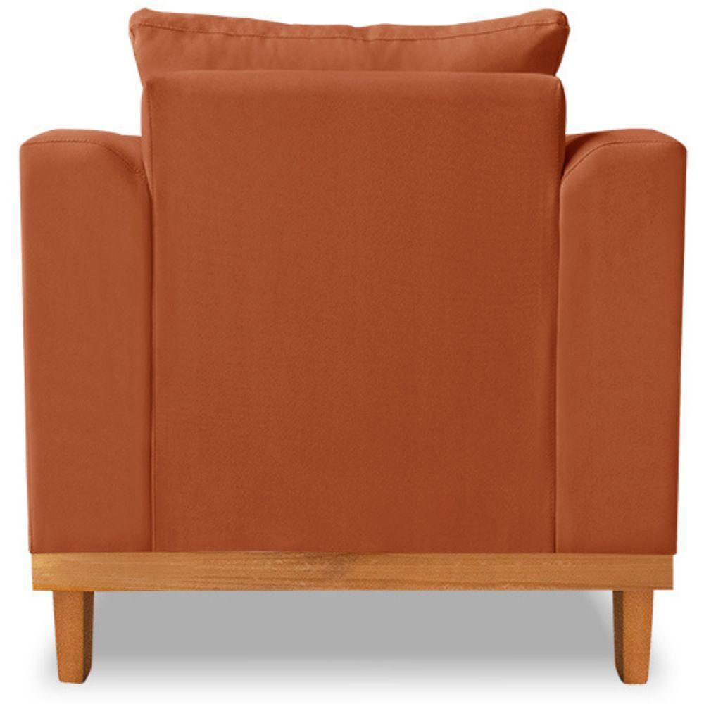 Poltrona Estofada Decorativa Beny Tecido Suede Terracota - 4