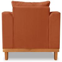 Poltrona Estofada Decorativa Beny Tecido Suede Terracota